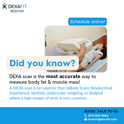 Measure your body fat and lean mass with utmost accuracy by scheduling a DEXA Scan at DexaFit Boston and free your mind of all the guesswork