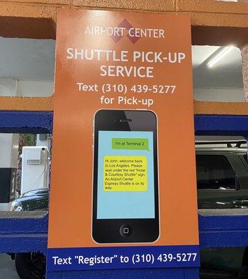 Shuttle pick up instructions