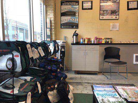 Good prices on tires at the expense of a no frills waiting area.