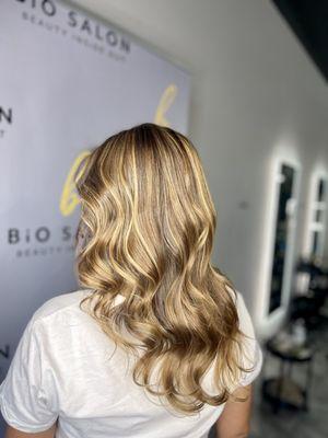 Balayage on natural dark hair