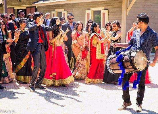 Wedding Baraat Procession Dhol Player