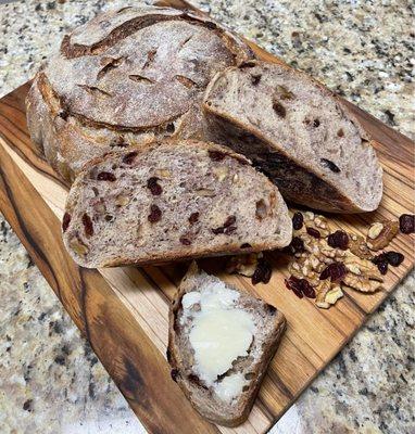 Cherry Walnut sourdough bread.