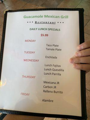 Daily lunch specials!