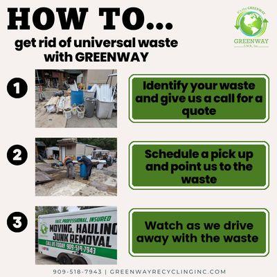 Get rid of your old universal waste with greenway!