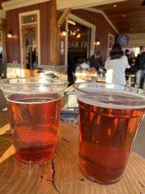 First drink choice was the Olney amber which is pictured here; it wasn't my favorite. The light lagers were a better taste.