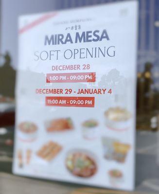 Soft opening on December 28 at 1:00 PM - 9:00 PM  December 29, 2023 - January 4, 2024 at 11:00 AM - 9:00 PM