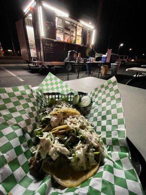 Food truck and Carne Asada street tacos