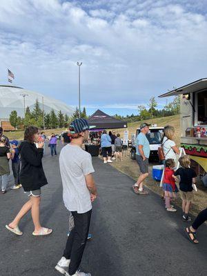 Not many food trucks for movie  night