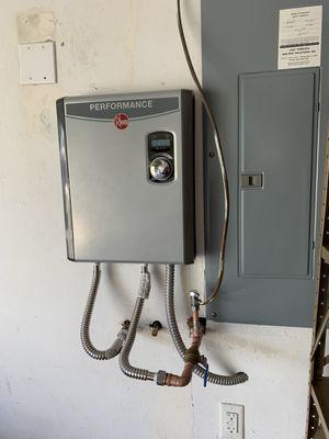 Replaced tank type heater with tankless