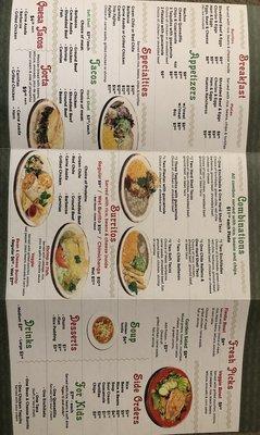 Updated menu as of 12/30/21