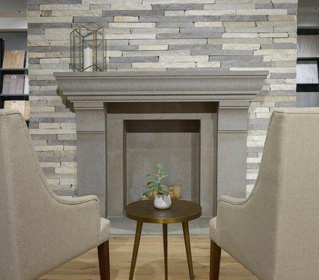 Seattle Showroom Fireplace Vignette