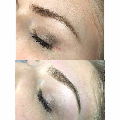 Before and after brow shaping