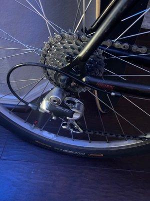 Clean cassette and derailleur