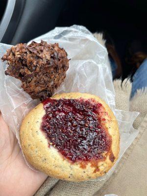 Delicious chocolate cherry macaroon & Raspberry cookie. 9-30-21