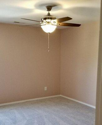 Installation of ceiling fan, including clean up