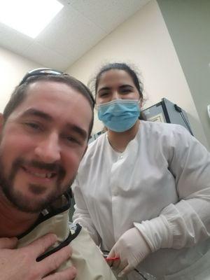 This is Maoj she is awesome, my guess is she took 50 xrays of my mouth