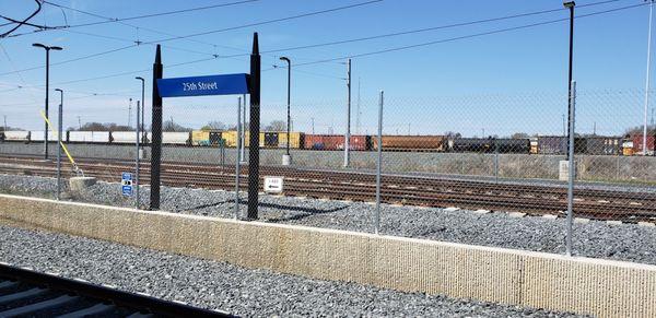 Heavy/Freight rail on the west side of the station. Unlike South end, there won't be all-encompassing development at this station.