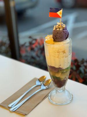 Halo halo with ube ice cream