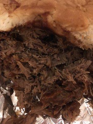 Beef brisket sandwich