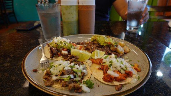 Tacos (from left to right, top to bottom) El patron Oregon  Asada Pastor