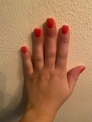 Beautiful red gel nails