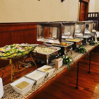 Wedding package with pur glass Cal-Mil chafing dishes. Only the best equipment!