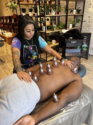 Cranial sacral therapy with cupping session