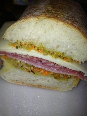 Muffuletta on Italian roll!!