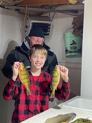 Ice fishing with grandpa and uncle #familyfun