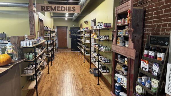 Herbal supplements area is extensive