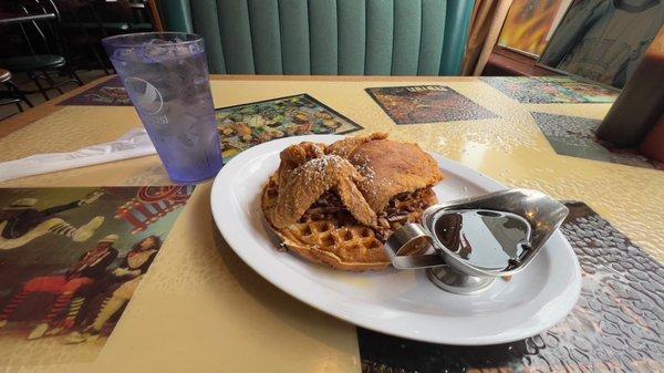 Butter pecan Cozzy Chicken and Waffles, butter pecan waffles