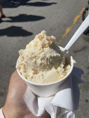 Fresh creamed ice cream made right there on the street in the booth!