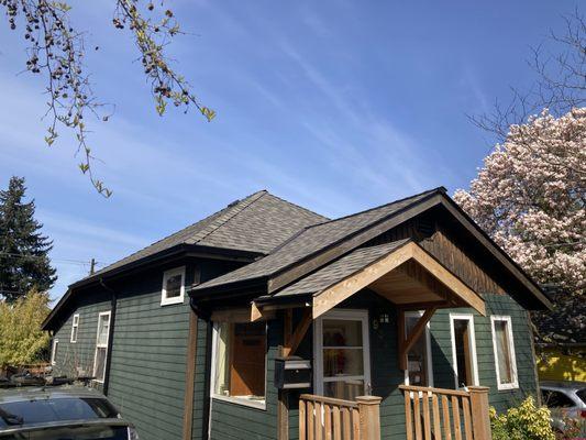 New roof and gutters installed by MCS Roofing and Construction