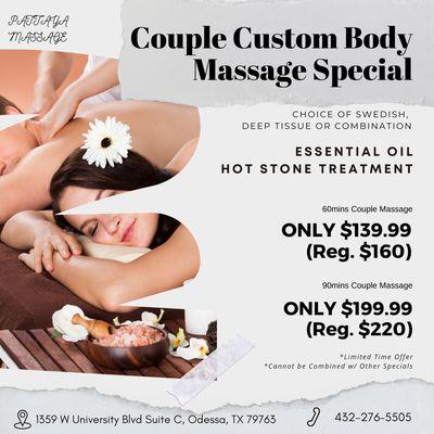 Pattaya Massage
 1359 W University Blvd Suite C, Odessa, TX 79763
 Call us at 432-276-5505