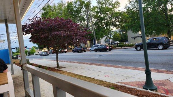 Seating area view of Roswell Rd