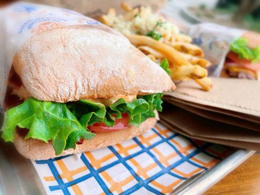 Chicken Sandwich; Mini Burger Combo with garlic fries