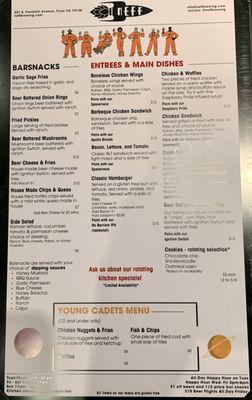 Food menu