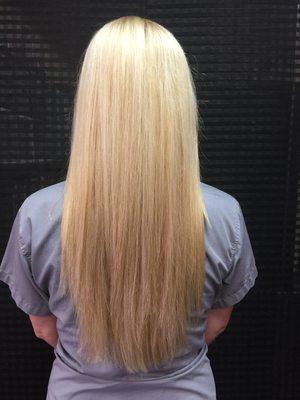 Highlights plus color  on long hair ...no damage