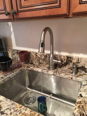 Caravelas Gold granite, Moen faucet