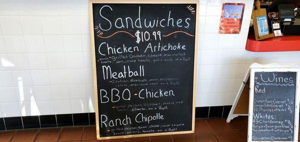 Sandwich Menu