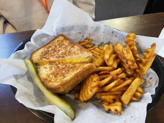 Grilled cheese with waffle fries