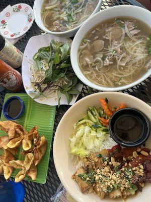 Crab Rangoon (6), P-3. Pho Tai Bo Vien, B-3. Bun Thit Nuong Cha Gio