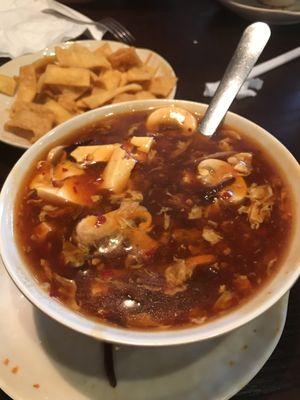 Homemade hot and sour soup... very tasty