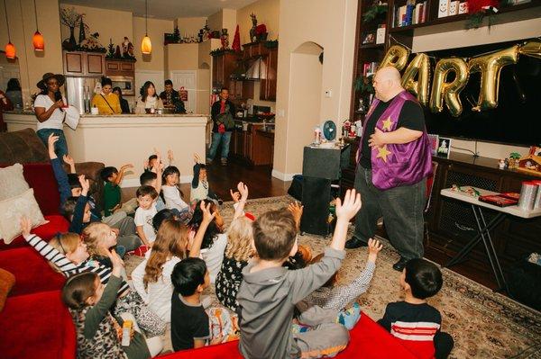 All the kids get involved in the magic show