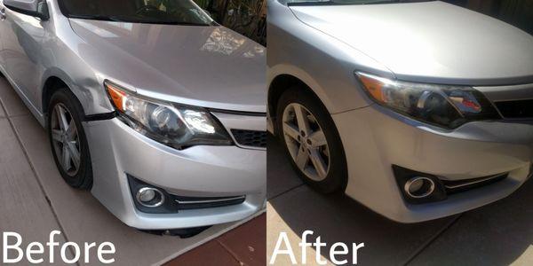 Juan and his shop did an amazing job on repairing my fender and front bumper on my 2012 Toyota Camry. It looks just like new!