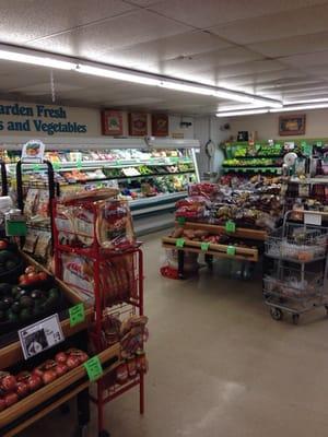 Large produce section, fresh stuff