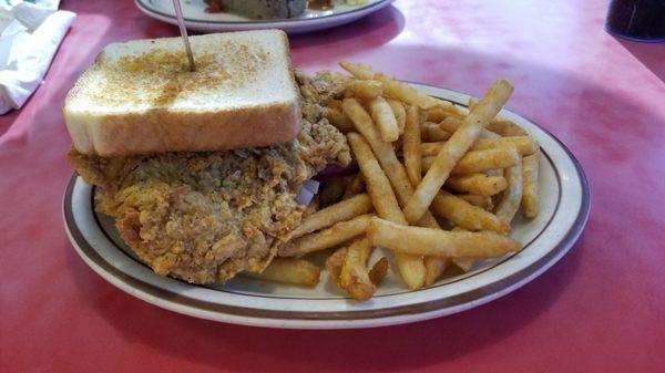 Chicken fried steak sandwich. Not bad but needed some seasoning.