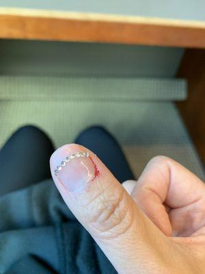 Terrible service. My finger is bleeding after the cuticle removal. Don't waste your time here.