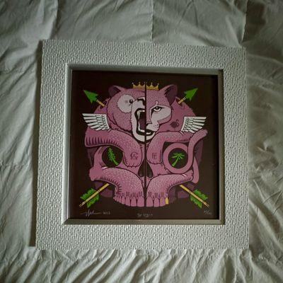 Signed print by Jeremy Fish. Northern California legendary street artist.