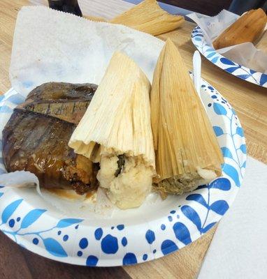 Tamales - in a banana leaf and corn husk